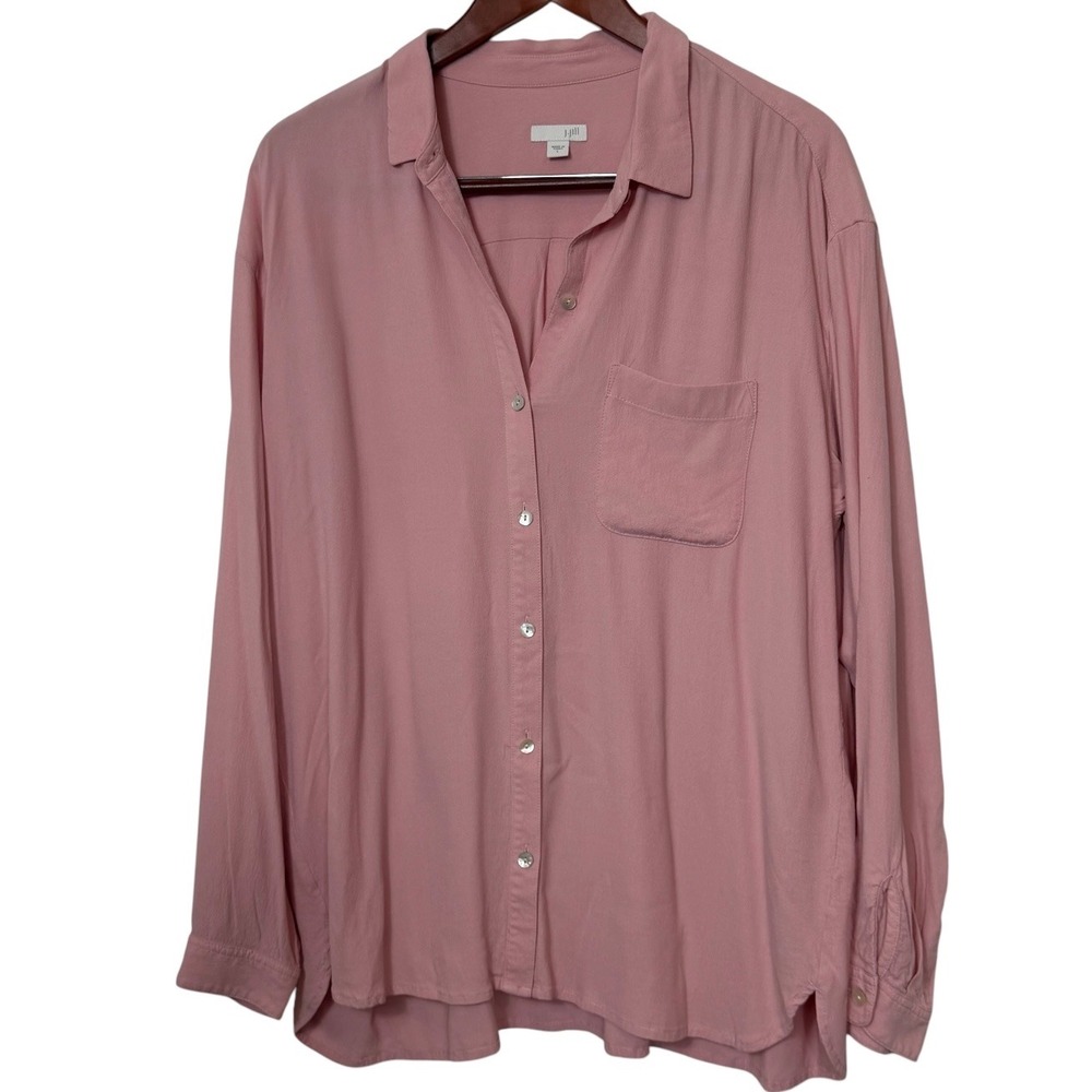 J. Jill Womens Mauve‎ Pink Rayon Button Down Blouse Shirt Large VTP128361